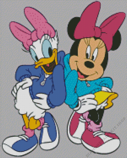 Minnie Mouse And Daisy Duck Art Diamond Painting