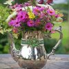 Purple Flowers In A Silver Pitcher Diamond Painting