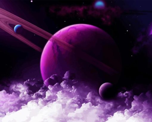 Purple Planet Diamond Painting