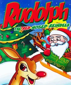 Rudolph The Red Nosed Reindeer Poster Diamond Painting