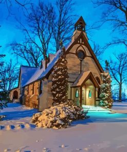 Winter Church Diamond Painting