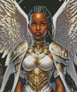 African Black Warrior Angel Diamond Painting