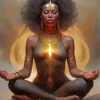 Afro Black Woman Meditating Art Diamond Painting