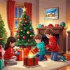 Animated Christmas Children Diamond Painting