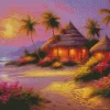 Beach Cabins Diamond Painting