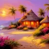 Beach Cabins Diamond Painting