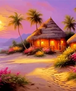 Beach Cabins Diamond Painting