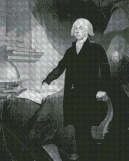 Black And White James Madison Diamond Painting