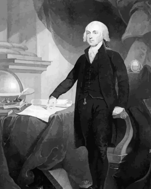 Black And White James Madison Diamond Painting