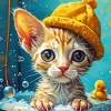 Cat Taking Bath Diamond Painting