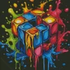 Colors Splash Rubiks Cube Diamond Painting