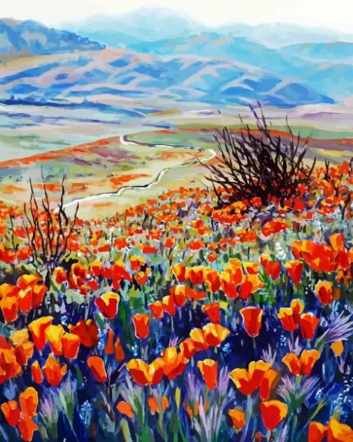 Desert poppy Art Diamond Painting