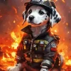 Fire Fighter Dog Diamond Painting