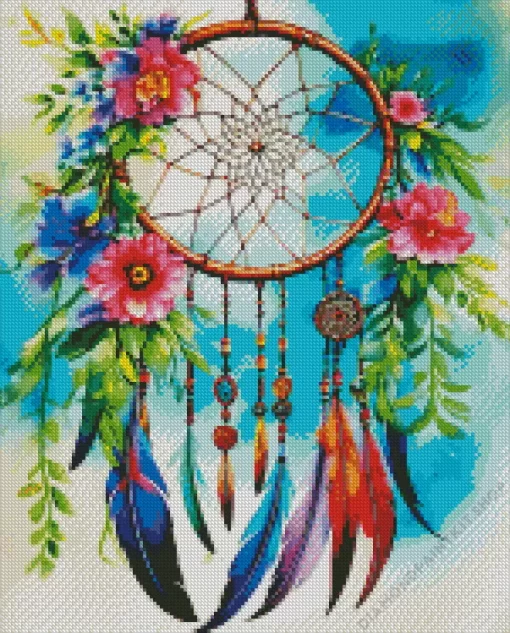 Floral Dream Catcher Diamond Painting