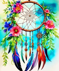 Floral Dream Catcher Diamond Painting