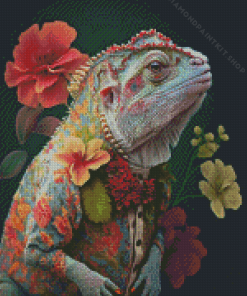 Flower And Reptile Diamond Painting