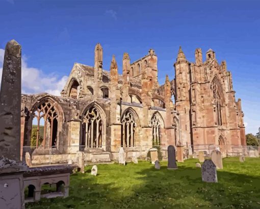 Melrose Abbey Scotland Diamond Painting