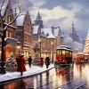 Vintage Christmas Evening Street Diamond Painting