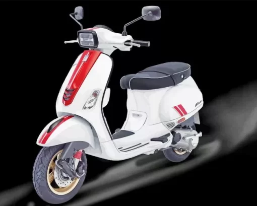 White Vespa Diamond Painting