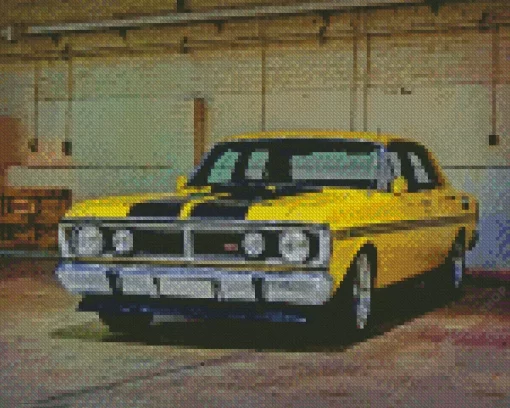 Yellow XY Falcon Car Diamond Painting