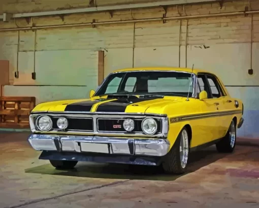 Yellow XY Falcon Car Diamond Painting