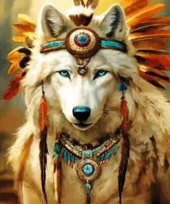 Aboriginal Wolf Diamond Painting