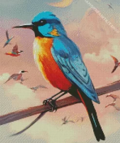 Abstract Bird On A Wire Diamond Painting