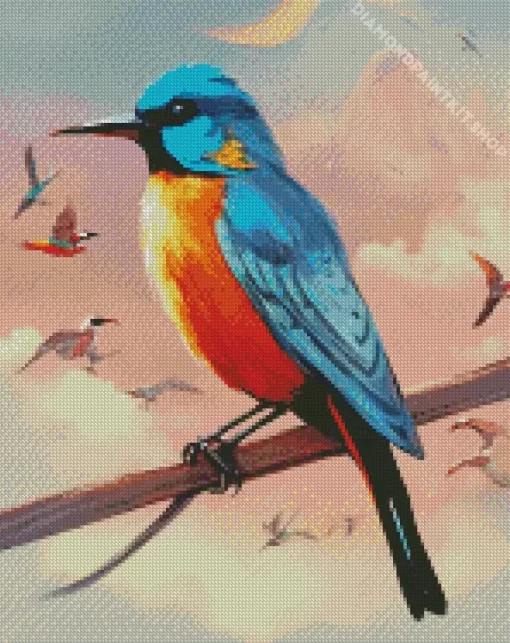 Abstract Bird On A Wire Diamond Painting