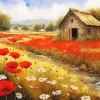 Aesthetic Field Of Poppies Art Diamond Painting