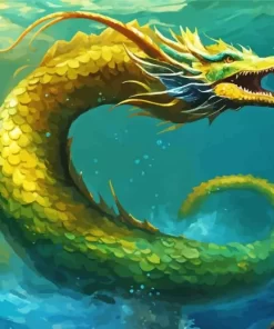 Aesthetic Green Sea Dragon Diamond Painting