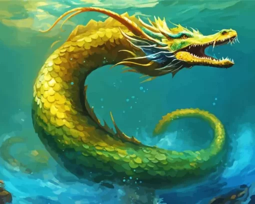 Aesthetic Green Sea Dragon Diamond Painting