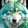 Aesthetic Green Wolf Art Diamond Painting