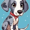 Animated Grey Great Dane With Spots Diamond Painting