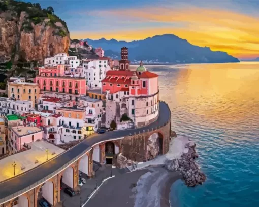 Atrani At Sunset Diamond Painting