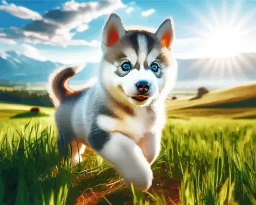 Baby Husky Diamond Painting