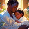 Black Father And Child Diamond Painting