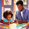 Black Father And Child Diamond Painting