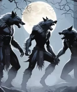 Black Werewolves In Jungle Diamond Painting