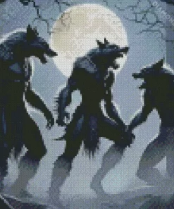 Black Werewolves In Jungle Diamond Painting