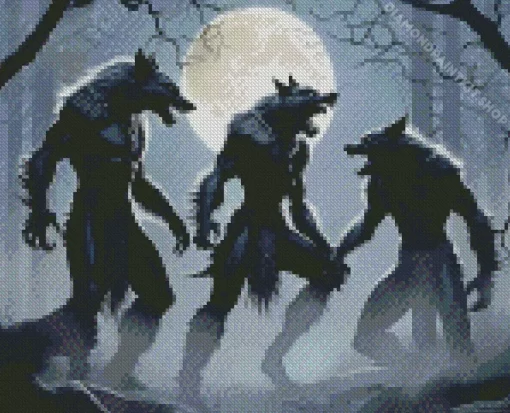 Black Werewolves In Jungle Diamond Painting