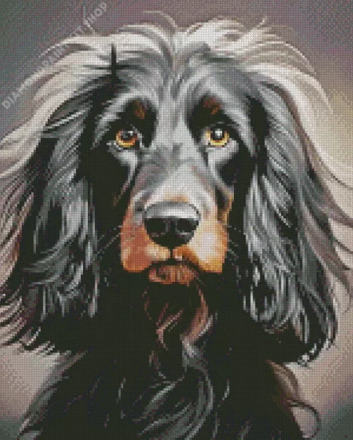 Black Wiener Dog Long Hair Dog Diamond Painting