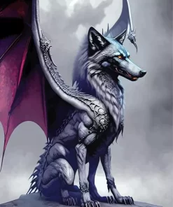 Black Wolf Dragon Diamond Painting