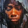 Black Woman Crying Diamond Painting