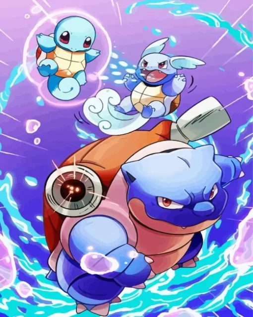 Blastoise And Squirtle With Wartortle Diamond Painting