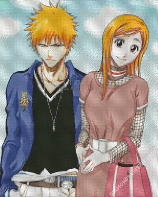 Bleach Ichigo Girlfriend Orihime Inoue Diamond Painting