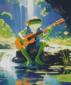 Frog Playing Guitar Diamond Painting