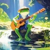 Frog Playing Guitar Diamond Painting