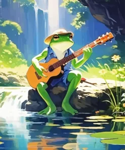 Frog Playing Guitar Diamond Painting