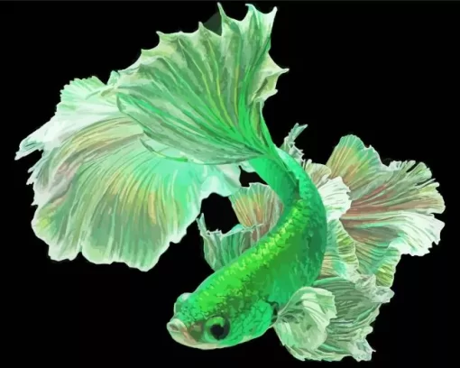 Green Betta Fish Diamond Painting