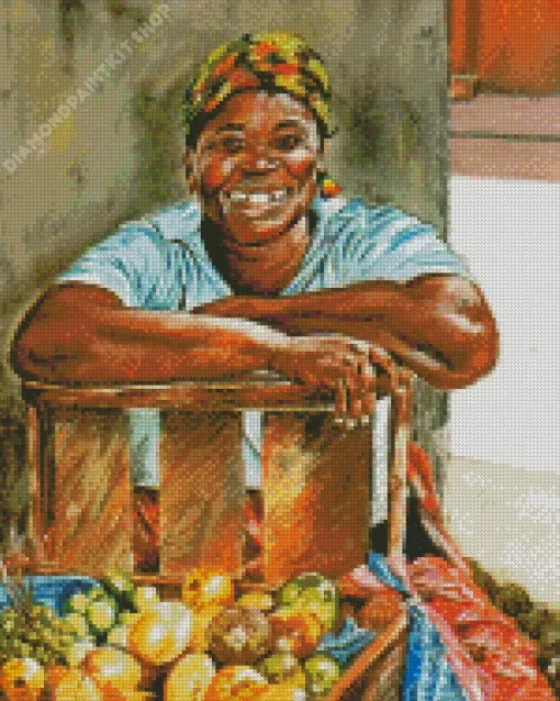 Jamaican Fruit Seller Diamond Painting